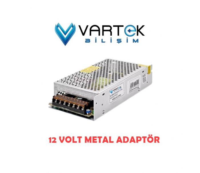 12 Volt 10 Amper Metal Kasa Adaptör – Geniş Kasa Güç Kaynağı