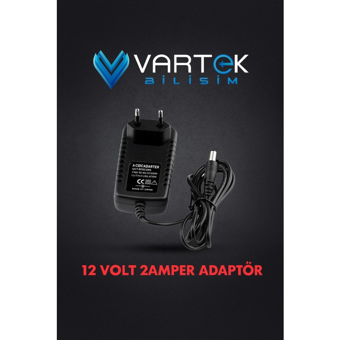 12 Volt - 2 Amper 5.5*2.5 Mm Uçlu Plastik Kasa Priz Tipi Adaptör