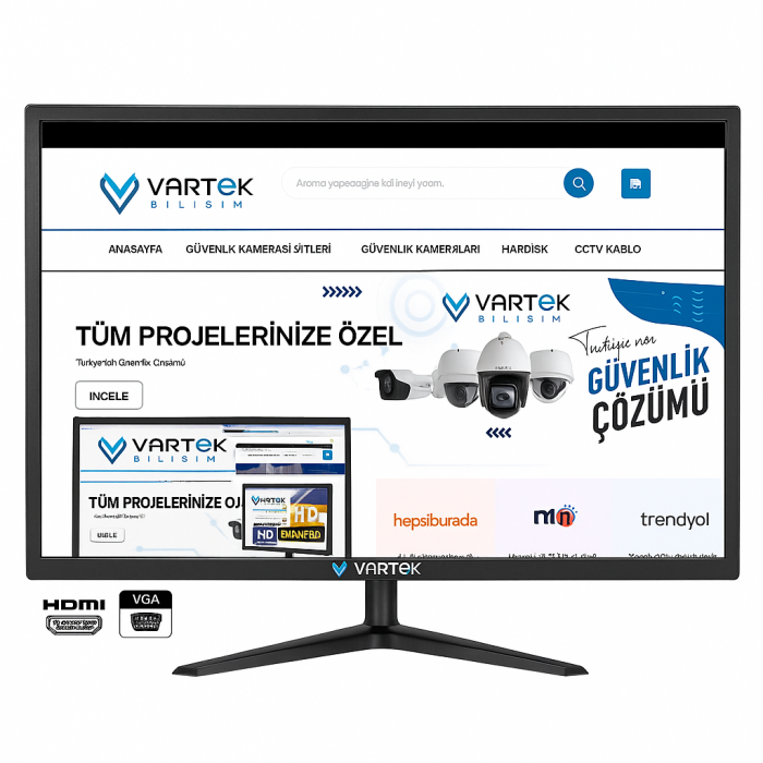 19" Sesli Monitör – Full HD – HDMI + VGA