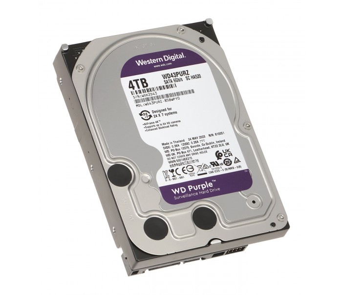 Western Digital Purple WD40Purx 4 TB 5400 Rpm 64 MB 3.5" 7/24 Disk(refurbished)