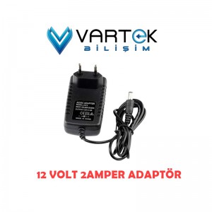 12 Volt - 2 Amper 5.5*2.5 Mm Uçlu Plastik Kasa Priz Tipi Adaptör