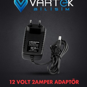 12 Volt - 2 Amper 5.5*2.5 Mm Uçlu Plastik Kasa Priz Tipi Adaptör