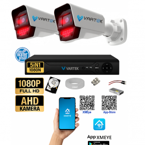 2 Kameralı 9 Atom Led Gece Görüşlü 250GB HDD 5MP Ahd Güvenlik Kamerası seti