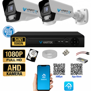 2 Kameralı 9 Atom Led Gece Renkli 250GB HDD 5MP Ahd Güvenlik Kamerası seti