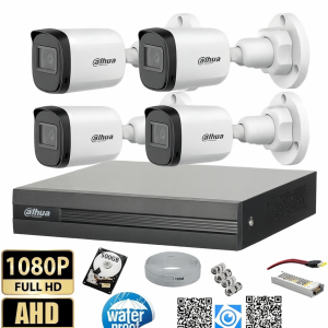 4 Kameralı Full HD 1080P AHD Kayıt Seti 500GB Hard Disk İç Dış Mekan Uyumlu