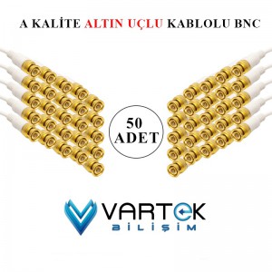 50 Adet Hazır Kablolu Bnc Kolay Kurulum