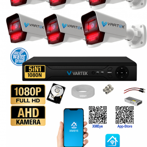 6 Kameralı 9 Atom Led Gece Görüşlü 320GB HDD 5MP Ahd Güvenlik Kamerası seti