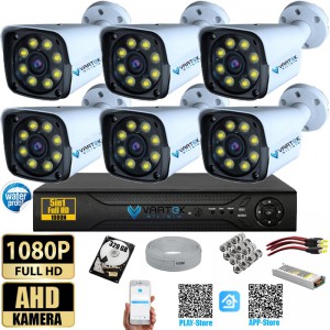 6 Kameralı-Gece Görüşlü 5MP Lensli 1080P FULLHD Kamera Seti