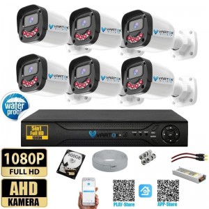 6 Kameralı Gülen Yüz Gece Görüşlü 500GB HDD 5MP Ahd Güvenlik Kamerası seti