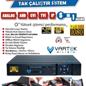 8 KANAL ULTRA HD H265 DVR KAYIT CİHAZI -HAREKET- ARAÇ ve İNSAN ALGILAMA