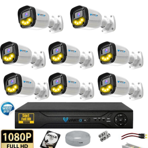 8`lı 5MP Full HD 1080P Atom ledli 500GB HDD Güvenlik Kamera Seti Gece Renkli Tak Çalıştır İp gerektirmez